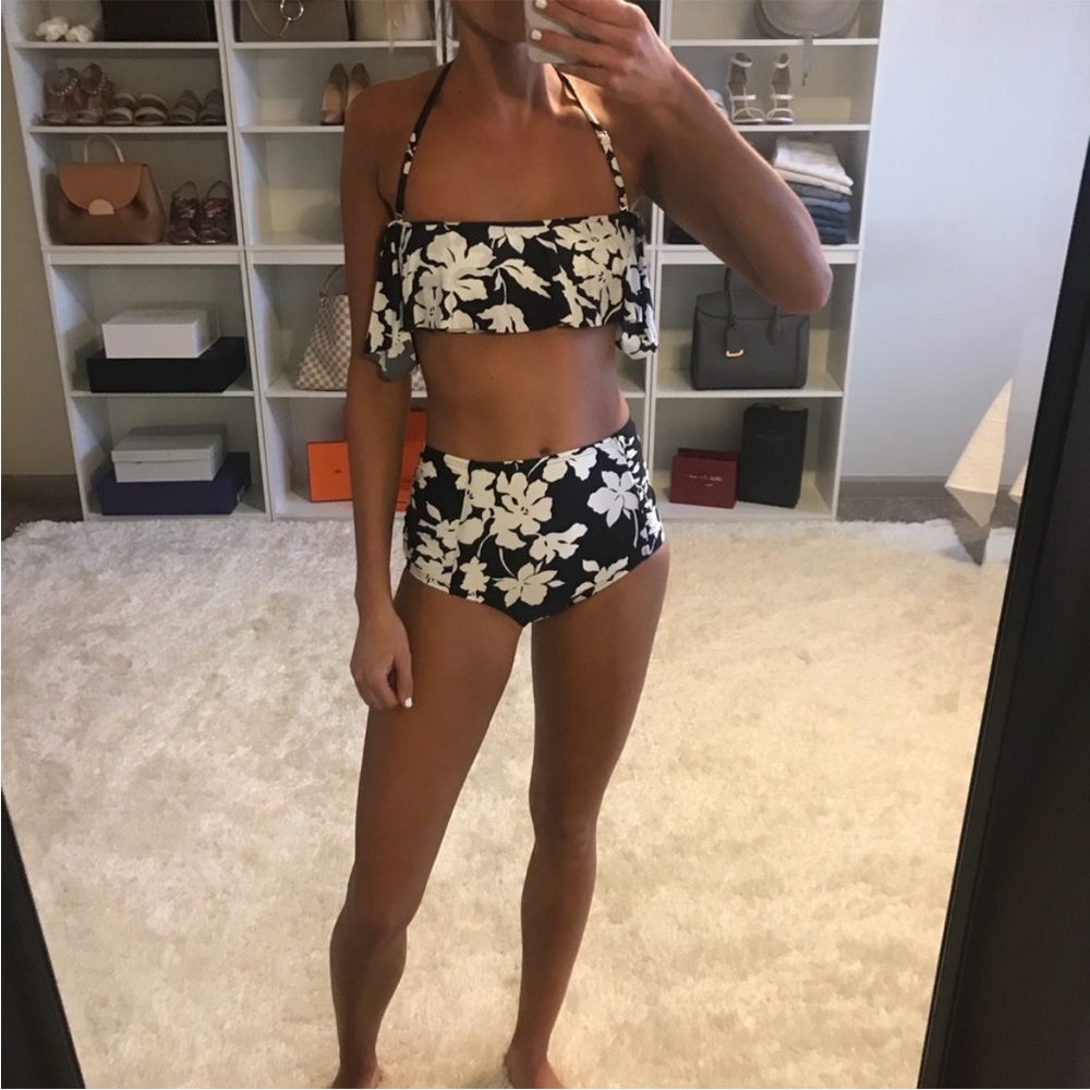 Michael Kors high waisted bottoms and off shoulder bikini